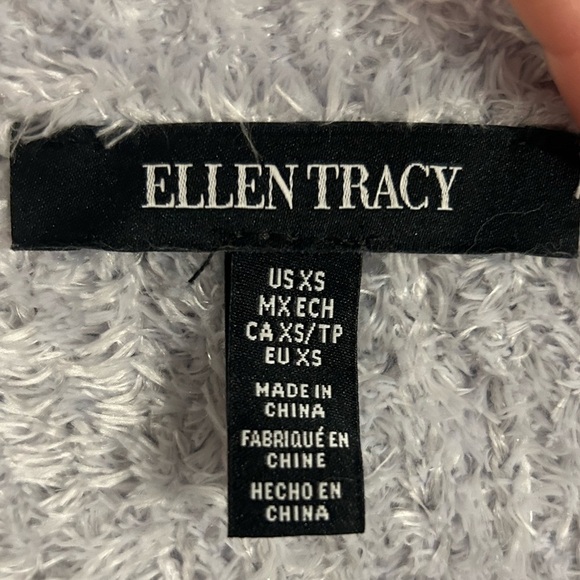 {Ellen Tracy} Downtown Glam Block Grey Stella Blue Sweater - Picture 3 of 4